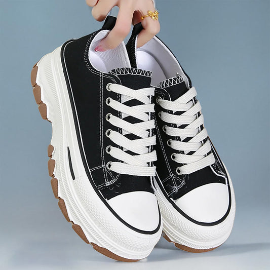 Women's Canvas Platform Sneakers - (Product Code: 1919)