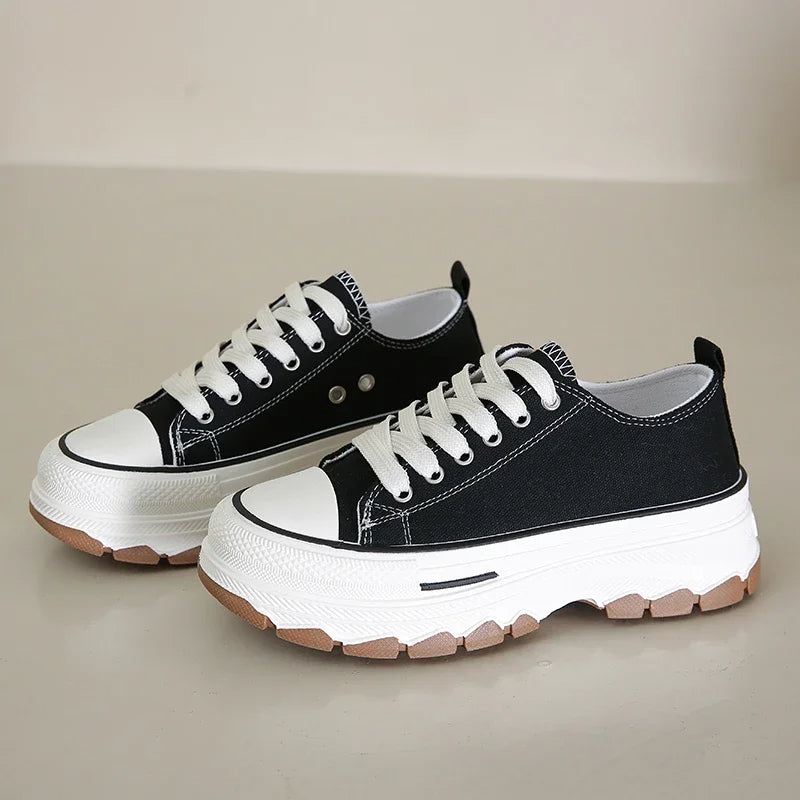 Women's Canvas Platform Sneakers - (Product Code: 1919)