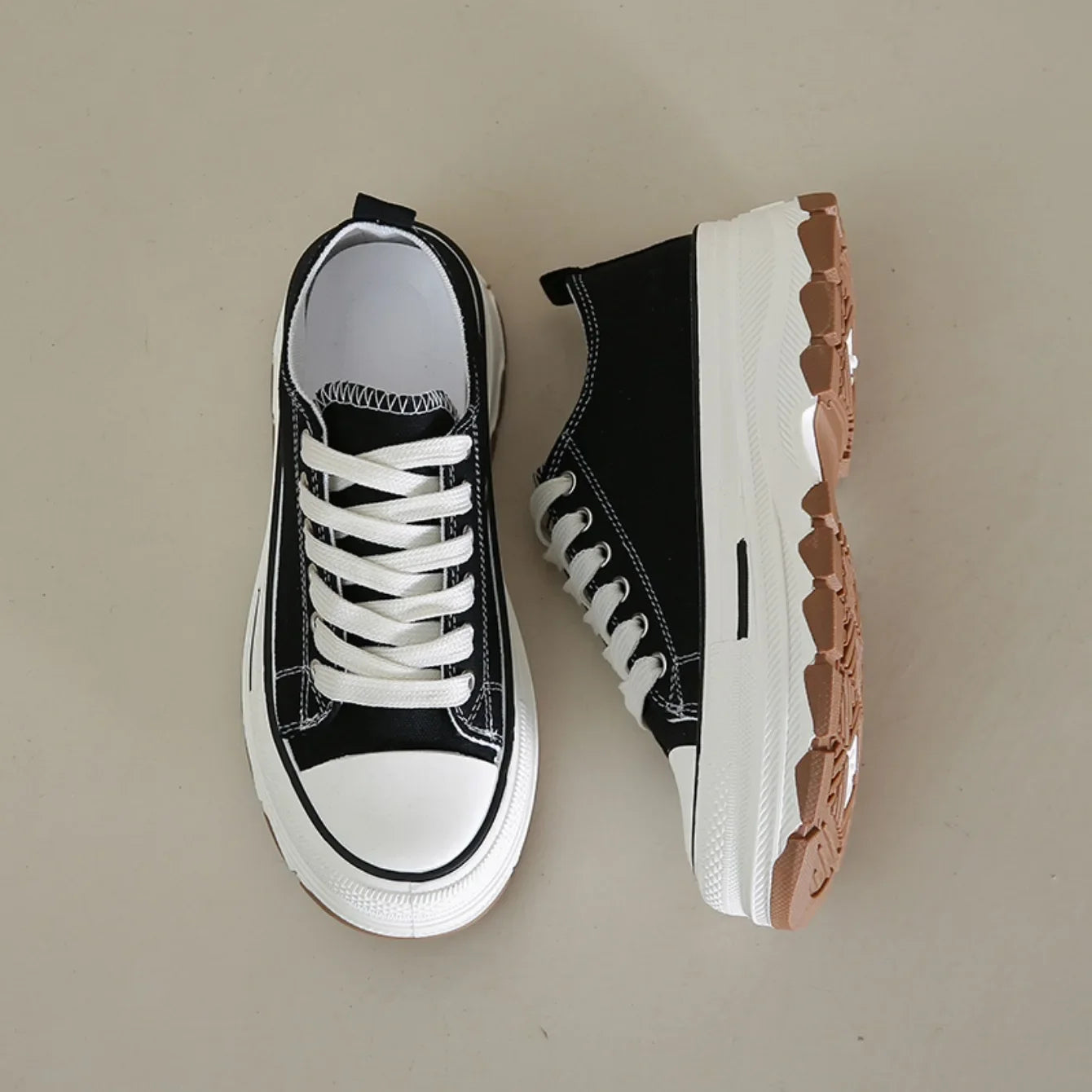 Women's Canvas Platform Sneakers - (Product Code: 1919)