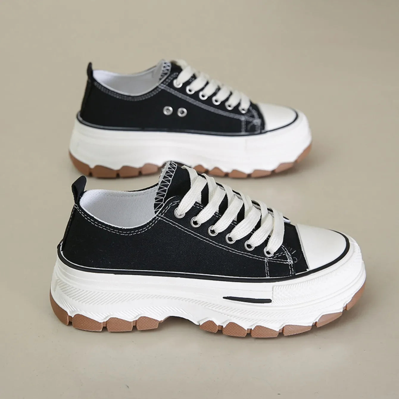 Women's Canvas Platform Sneakers - (Product Code: 1919)