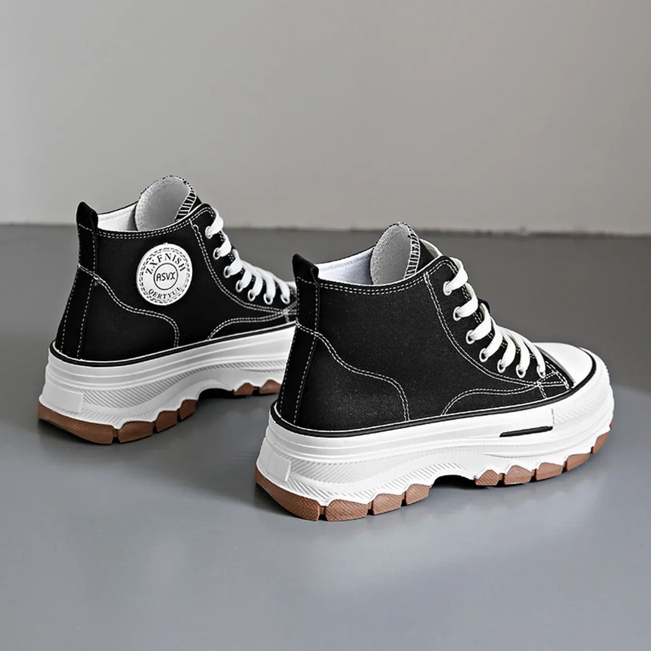 Chunky Canvas: Women's High-Top Sneakers - Code: 1930