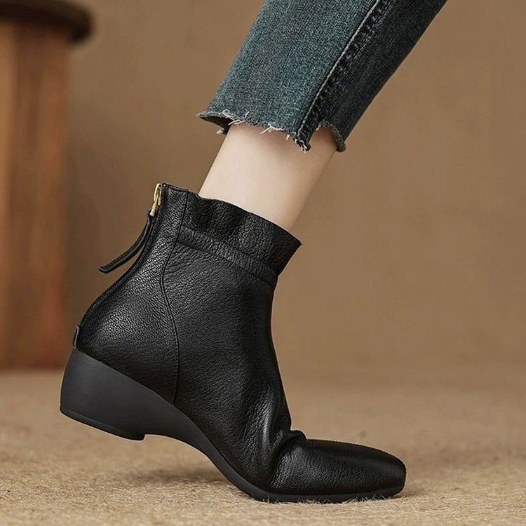 Giant Soft British Style Vintage Wedge Ankle Boots (Product Code : 3164)