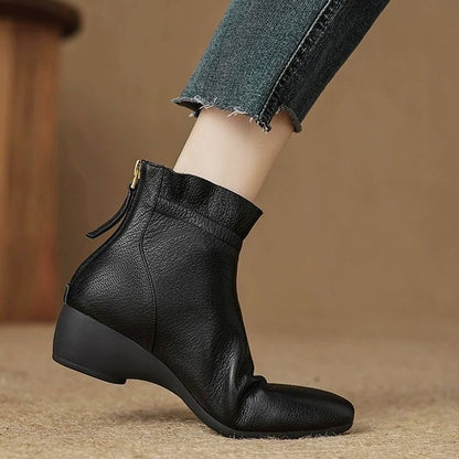 Giant Soft British Style Vintage Wedge Ankle Boots (Product Code : 3164)