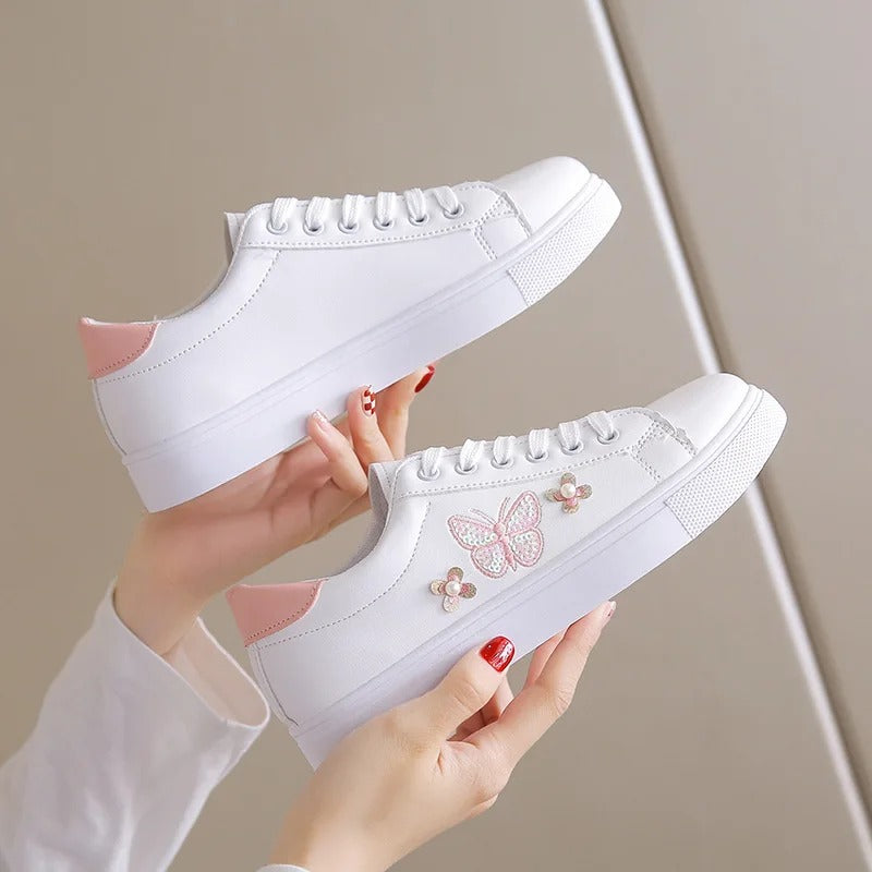 Women's Embroidered Butterfly Sneakers (Code: 0622)