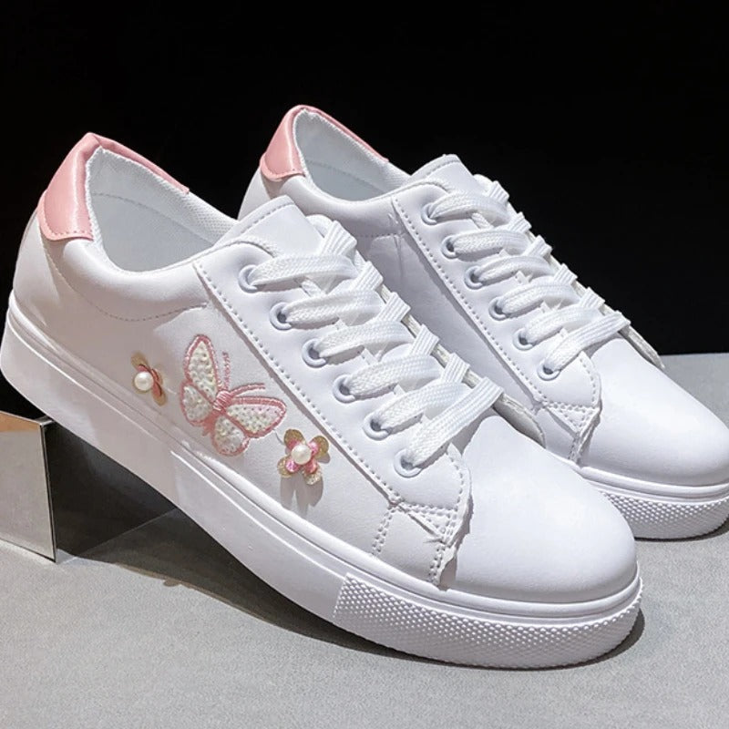 Women's Embroidered Butterfly Sneakers (Code: 0622)